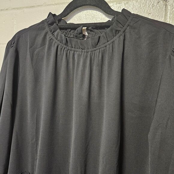 LuLaRoe Dress Size L Anabelle Black Button Back Unlined - Picture 2 of 10